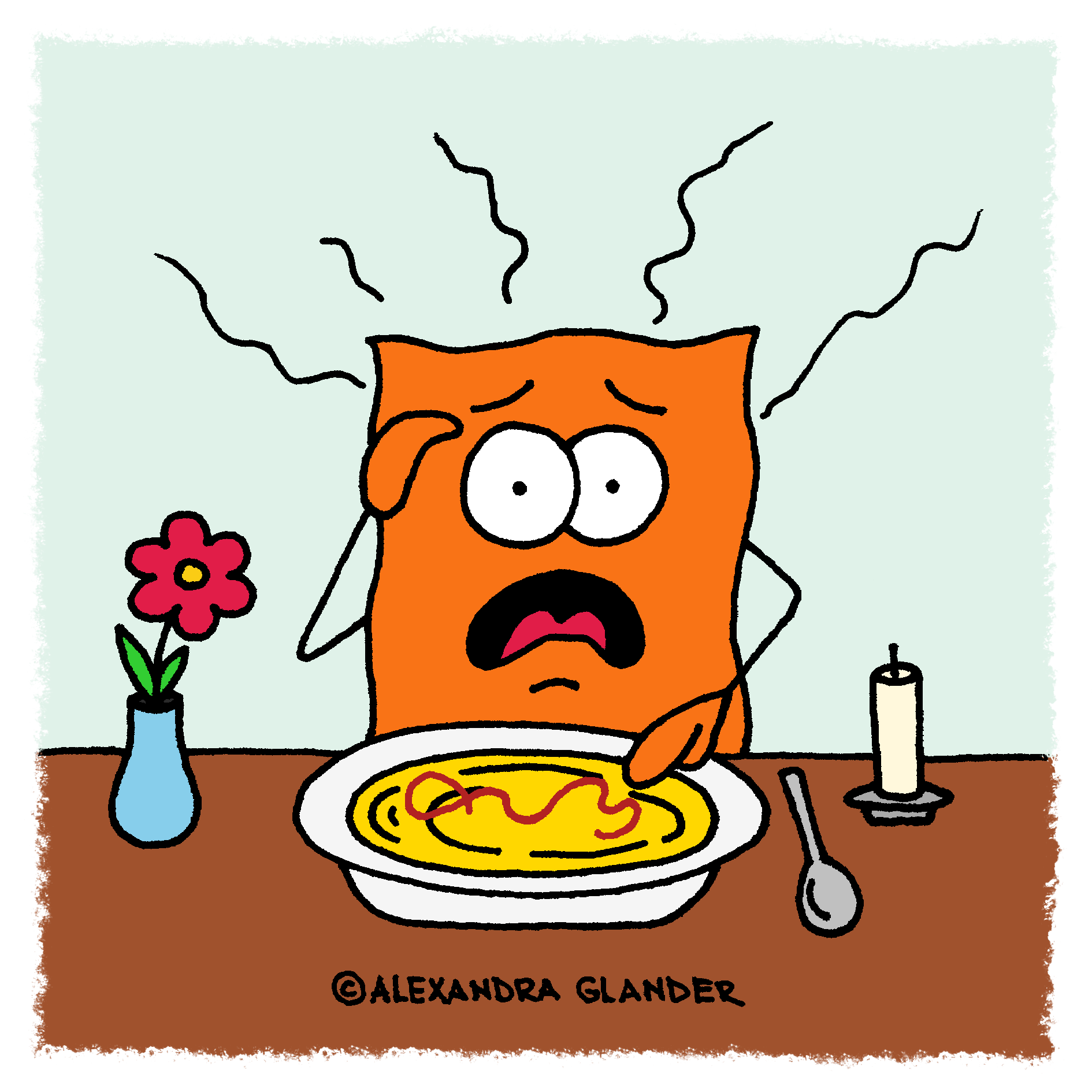 J_findet Haar in der Suppe